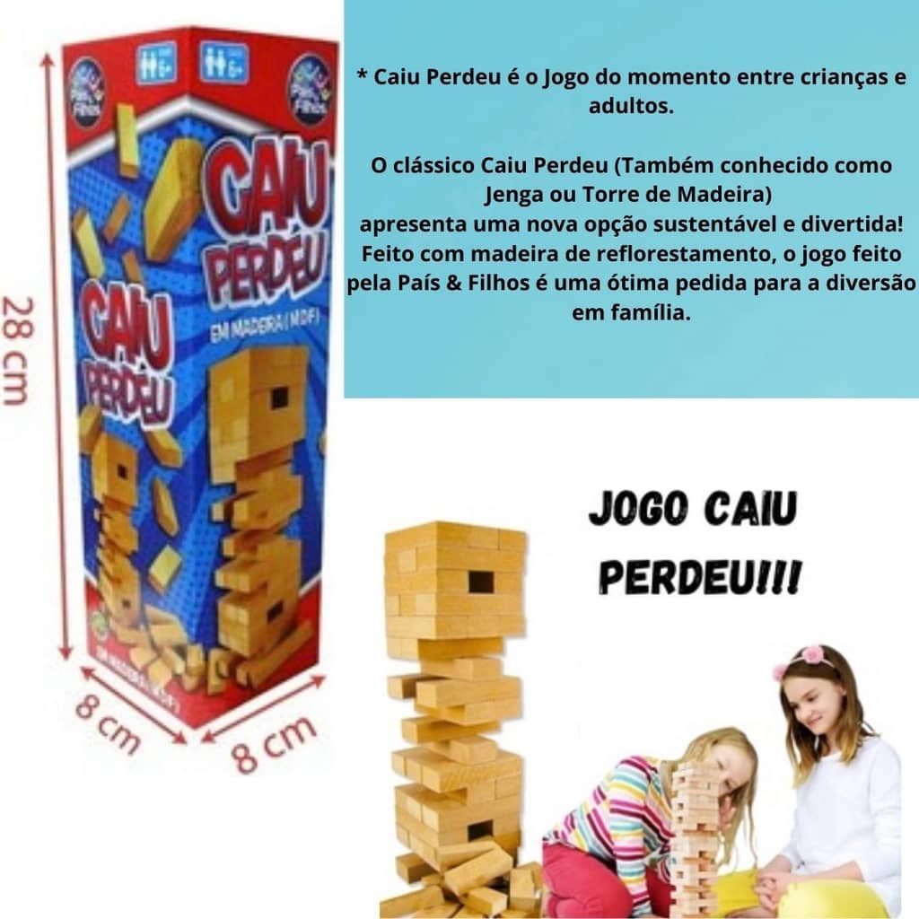 Jogo Torre De Equilibrio Em Madeira Divertido Adulto Familia