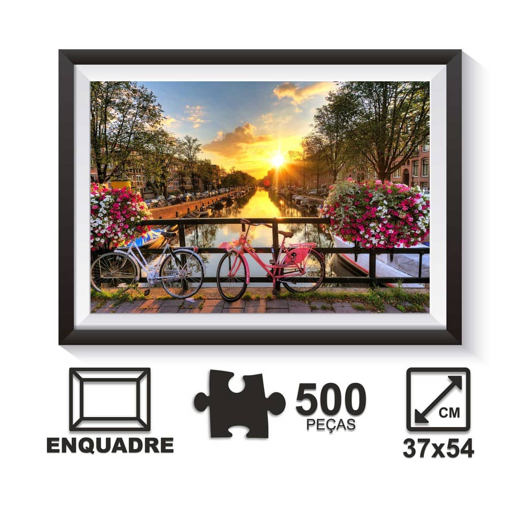 Jogo Quebra Cabeça Paisagem Amsterdam Holanda Puzzle 500 Pçs Original